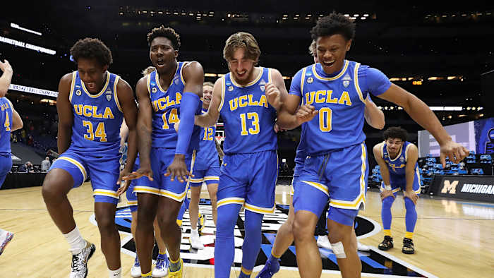 UCLA celebrates after beating Michigan to reach the Final Four